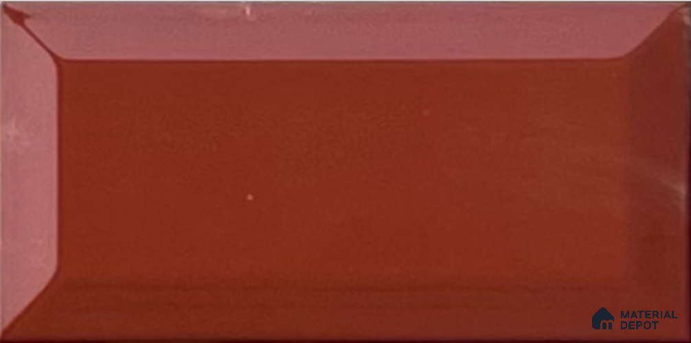 TL 00006 K 8x4 inches Red Brown Bevelled Glossy Finish Ceramic Wall Tile - 7 mm