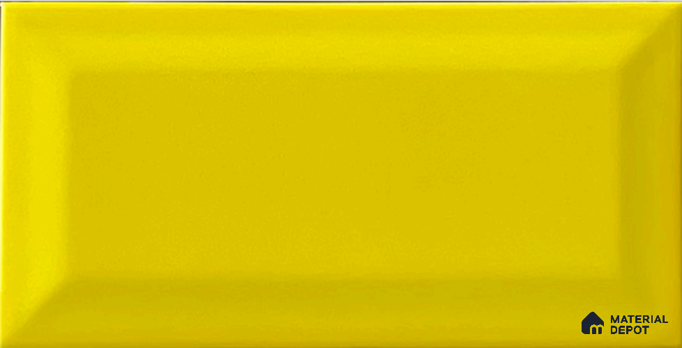 TL 00006 F 8x4 inches Yellow Bevelled Glossy Finish Ceramic Wall Tile - 7 mm