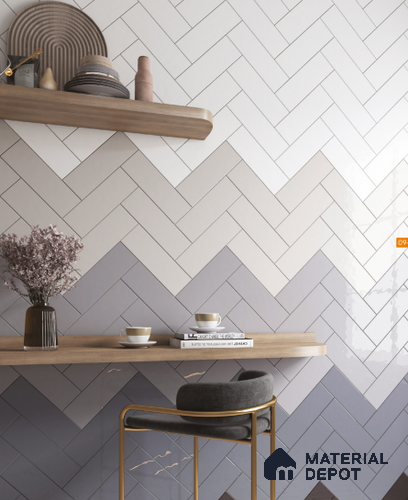 TL 00030 B 4x12 inches Dark Grey Flat Glossy Finish Ceramic Wall Tile - 7 mm