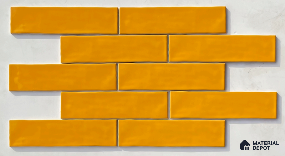 TL 00048 K 3x12 inches Royal Yellow Glossy Finish Ceramic Wall Tile - 8 mm