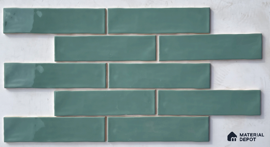 TL 00048 E 3x12 inches Teal Green Glossy Finish Ceramic Wall Tile - 8 mm