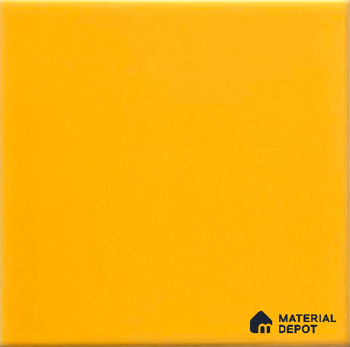 TL 00055 O 4x4 inches Mango Yellow Plain Glossy Finish Ceramic Wall Tile - 5.8 mm