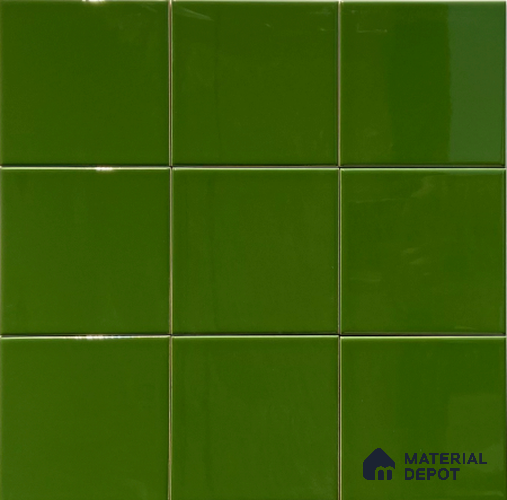 TL 00055 L 4x4 inches Oasis Green Plain Glossy Finish Ceramic Wall Tile - 5.8 mm