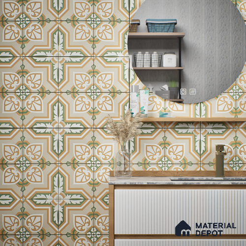 Subway Moroccan Wall & Floor Tile TL 05240 Alpana Silvia Carte 8 x 8 inch Vitrified Matte Finish - 8 mm | Suitable for Accent / Feature Walls, Bathroom, Kitchen Wall & Backsplashes | Please Expect a Slight Variation of Pattern