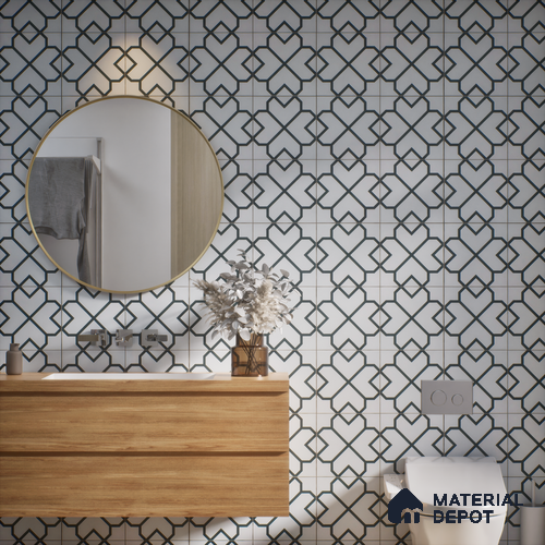 Subway Moroccan Wall & Floor Tile TL 05259 Crystal Spirts 8 x 8 inch Vitrified Matte Finish - 8 mm | Suitable for Accent / Feature Walls, Bathroom, Kitchen Wall & Backsplashes | Please Expect a Slight Variation of Pattern