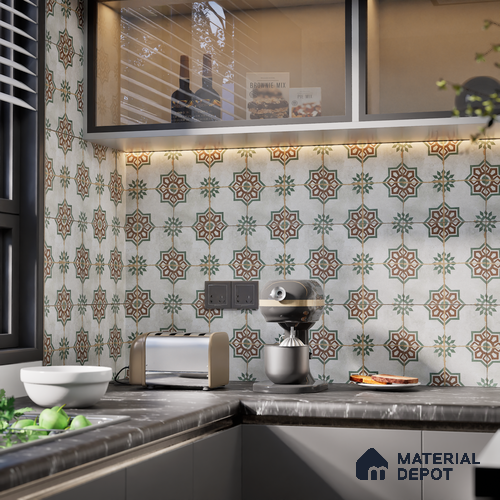 Subway Moroccan Wall & Floor Tile TL 05250 B Delphi Teal Turquoise 8 x 8 inch Vitrified Matte Finish - 8 mm | Suitable for Accent / Feature Walls, Bathroom, Kitchen Wall & Backsplashes | Please Expect a Slight Variation of Pattern