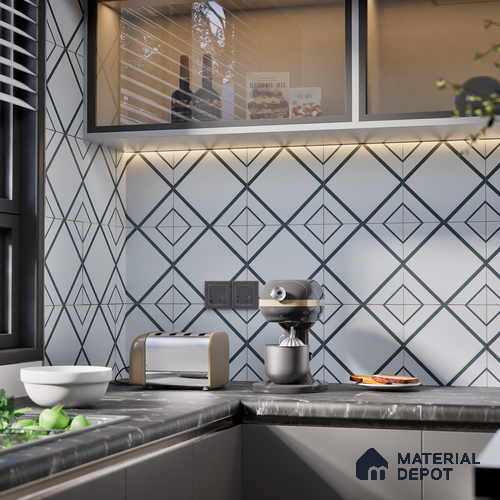 Subway Moroccan Wall & Floor Tile TL 05258 Natural Nexa 8 x 8 inch Vitrified Matte Finish - 8 mm | Suitable for Accent / Feature Walls, Bathroom, Kitchen Wall & Backsplashes | Please Expect a Slight Variation of Pattern