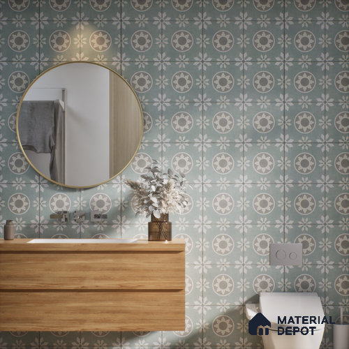 Subway Moroccan Wall & Floor Tile TL 05242 B Palermo Lead Dust 8 x 8 inch Vitrified Matte Finish - 8 mm | 6 Random Faces | Suitable for Accent / Feature Walls, Bathroom, Kitchen Wall & Backsplashes | Please Expect a Slight Variation of Pattern