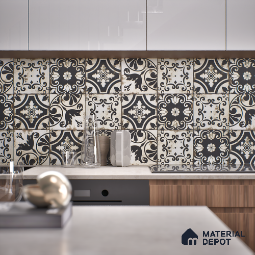 Subway Moroccan Wall & Floor Tile TL 05244 Rural Ravioli 8 x 8 inch Vitrified Matte Finish - 8 mm | 9 Random Faces | Suitable for Accent / Feature Walls, Bathroom, Kitchen Wall & Backsplashes | Please Expect a Slight Variation of Pattern