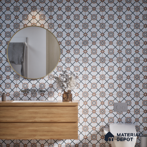 Subway Moroccan Wall & Floor Tile TL 05257 B Scooba Froid Brown 8 x 8 inch Vitrified Matte Finish - 8 mm | Suitable for Accent / Feature Walls, Bathroom, Kitchen Wall & Backsplashes | Please Expect a Slight Variation of Pattern