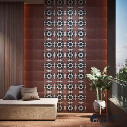 Subway Moroccan Wall & Floor Tile TL 05262 C Solana Terracotta Rust Decor 8 x 8 inch Vitrified Matte Finish - 8 mm | Suitable for Accent / Feature Walls, Bathroom, Kitchen Wall & Backsplashes | Please Expect a Slight Variation of Pattern