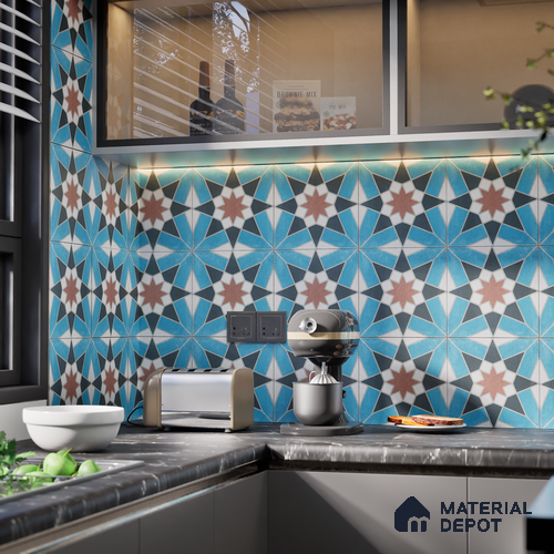 Subway Moroccan Wall & Floor Tile TL 05262 Solana Nyra Naturale Decor 8 x 8 inch Vitrified Matte Finish - 8 mm | Suitable for Accent / Feature Walls, Bathroom, Kitchen Wall & Backsplashes | Please Expect a Slight Variation of Pattern