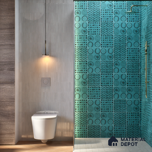 Subway Moroccan Wall & Floor Tile TL 05245 B Zahara El Circulo Green 8 x 8 inch Vitrified Matte Finish - 8 mm | 8 Random Faces | Suitable for Accent / Feature Walls, Bathroom, Kitchen Wall & Backsplashes | Please Expect a Slight Variation of Pattern