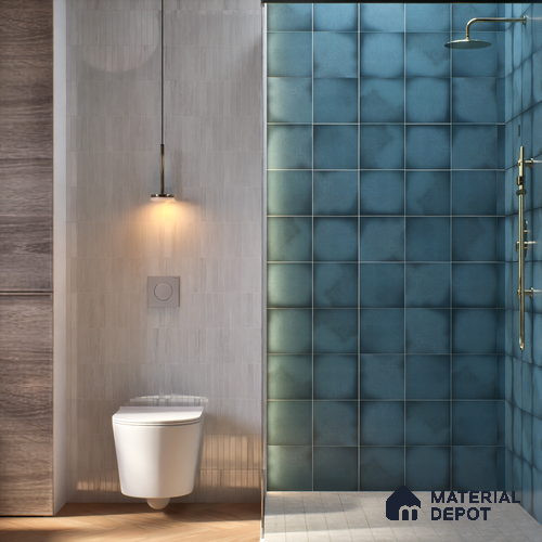 Subway Wall & Floor Tile TL 05270 B Lava Plain Cobalt 8 x 8 inch Vitrified Matte Finish - 8 mm | 32 Random Faces | Suitable for Accent / Feature Walls, Bathroom, Kitchen Wall & Backsplashes | Please Expect a Slight Variation of Pattern