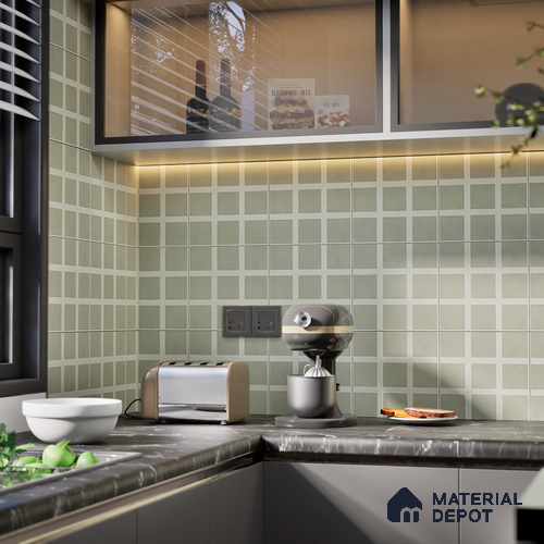 Moroccan Wall & Floor Tile TL 06047 B Doric Sage Decor 200 x 200 mm Vitrified Matte Finish - 9 mm | Ideal For Living Room, Bathroom, Kitchen | 2 mm Spacer is Mandatory | Please Expect a Slight Variation of Pattern