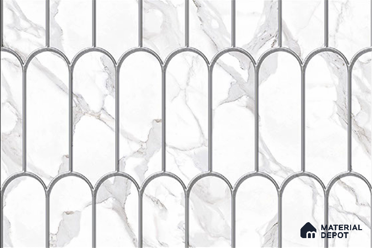 Patterned Wall Tile  TL 06242  18 x 12 inch - Ceramic Glossy Finish -7 mm  | Suitable for Kitchen
