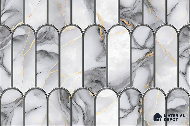 Patterned Wall Tile  TL 06243  18 x 12 inch - Ceramic Glossy Finish -7 mm  | Suitable for Kitchen