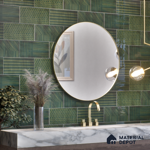 Subway Wall Tile TL 05236 N Coastal Coatings Foliage Decor 12 x 6 inch Vitrified Glossy Finish - 8 mm | 12 Random Faces | Suitable for Accent / Feature Walls, Bathroom, Kitchen Wall & Backsplashes