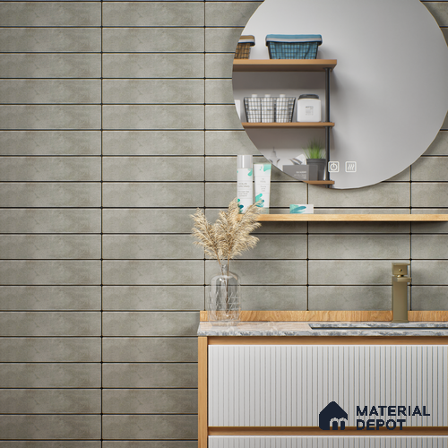 Subway Wall & Floor Tile TL 05232 C Colombiana Heather Weather Base 12 x 3 inch Vitrified Matte Finish - 8 mm | 20 Random Faces | Suitable for Accent / Feature Walls, Bathroom, Kitchen Wall & Backsplashes