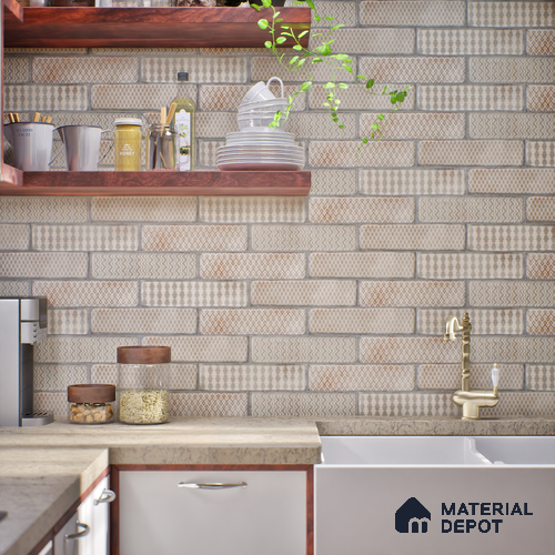 Subway Wall & Floor Tile TL 05232 D Colombiana Heather Weather Decor 12 x 3 inch Vitrified Matte Finish - 8 mm | 20 Random Faces | Suitable for Accent / Feature Walls, Bathroom, Kitchen Wall & Backsplashes
