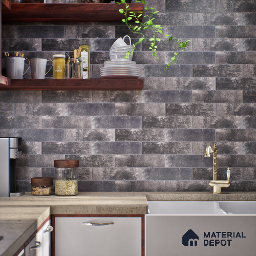 Subway Wall & Floor Tile TL 05228 C Curve Edge Interstellar Dark Forest 12 x 3 inch Vitrified Matte Finish - 8 mm | 28 Random Faces | Suitable for Accent / Feature Walls, Bathroom, Kitchen Wall & Backsplashes