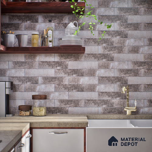 Subway Wall & Floor Tile TL 05228 Curve Edge Interstellar Black Current 12 x 3 inch Vitrified Matte Finish - 8 mm | 21 Random Faces | Suitable for Accent / Feature Walls, Bathroom, Kitchen Wall & Backsplashes