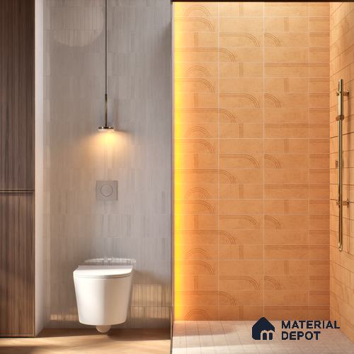 Subway Wall Tile TL 05975 B Opal Dust Plain 225 x 75 mm Vitrified Matte Finish - 9 mm | Suitable For Bathroom, Kitchen | 2 mm Spacer is Mandatory