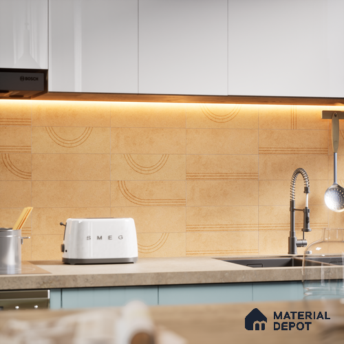Subway Wall Tile TL 05975 B Opal Dust Plain 225 x 75 mm Vitrified Matte Finish - 9 mm | Suitable For Bathroom, Kitchen | 2 mm Spacer is Mandatory