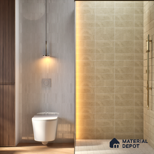 Subway Wall Tile TL 05977 Opal Olive Decor 225 x 75 mm Vitrified Glue Matte Finish - 9 mm | Suitable For Bathroom, Kitchen | 2 mm Spacer is Mandatory