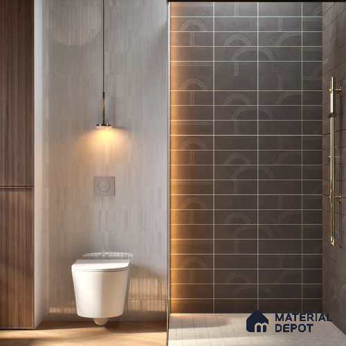 Subway Wall Tile TL 05979 Opal Slate Decor 225 x 75 mm Vitrified Glue Matte Finish - 9 mm | Suitable For Bathroom, Kitchen | 2 mm Spacer is Mandatory
