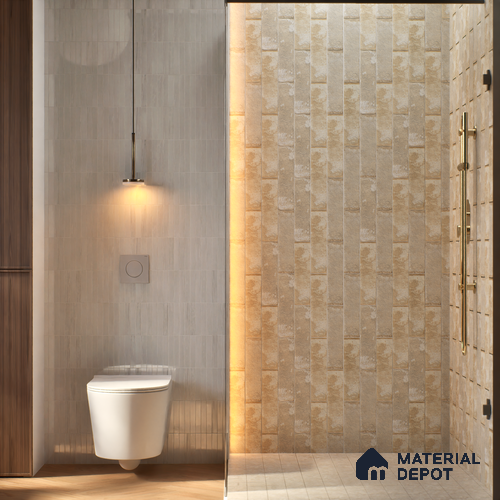 Subway Wall Tile TL 06167 E Relic Havana Pearl 12 x 3 inch Ceramic Matte Finish - 10 mm | 24 Random Design | Suitable for Accent / Feature Walls, Bathroom, Kitchen Wall & Backsplashes