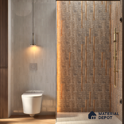 Subway Wall Tile TL 06167 G Relic Vintage Timber 12 x 3 inch Ceramic Matte Finish - 10 mm | 40 Random Design | Suitable for Accent / Feature Walls, Bathroom, Kitchen Wall & Backsplashes