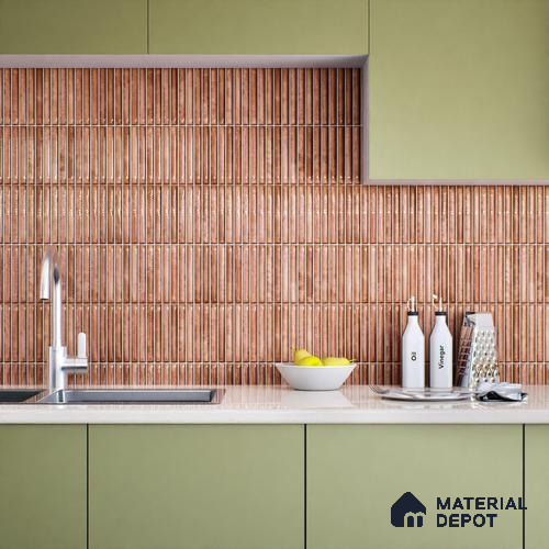 Subway Wall Tile TL 05850 C Tones Rose Quartz 2 ft x 1 ft Ceramic Glossy Finish - 9 mm | Suitable for Bathroom, Kitchen & Backsplashes | Please Expect a Slight Variation of Pattern
