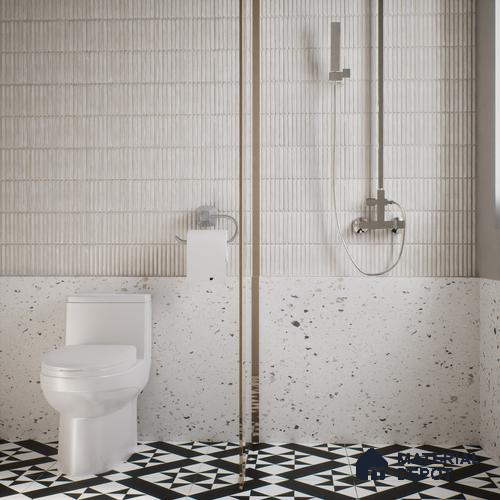 Subway Wall Tile TL 05850 D Tones Snow Drift 2 ft x 1 ft Ceramic Glossy Finish - 9 mm | Suitable for Bathroom, Kitchen & Backsplashes | Please Expect a Slight Variation of Pattern