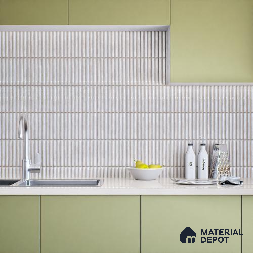 Subway Wall Tile TL 05850 D Tones Snow Drift 2 ft x 1 ft Ceramic Glossy Finish - 9 mm | Suitable for Bathroom, Kitchen & Backsplashes | Please Expect a Slight Variation of Pattern