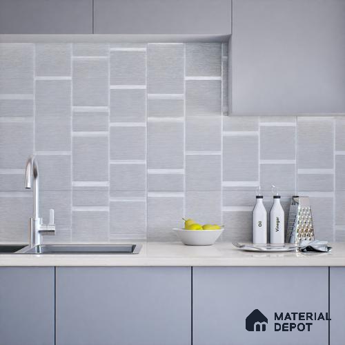 Subway Wall Tile TL 05849 B Tones Azure Dream 2 ft x 1 ft Ceramic Matte Finish - 9 mm | Suitable for Bathroom, Kitchen & Backsplashes | Please Expect a Slight Variation of Pattern