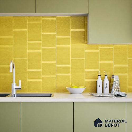 Subway Wall Tile TL 05849 D Tones Amber Sunset 2 ft x 1 ft Ceramic Matte Finish - 9 mm | Suitable for Bathroom, Kitchen & Backsplashes | Please Expect a Slight Variation of Pattern