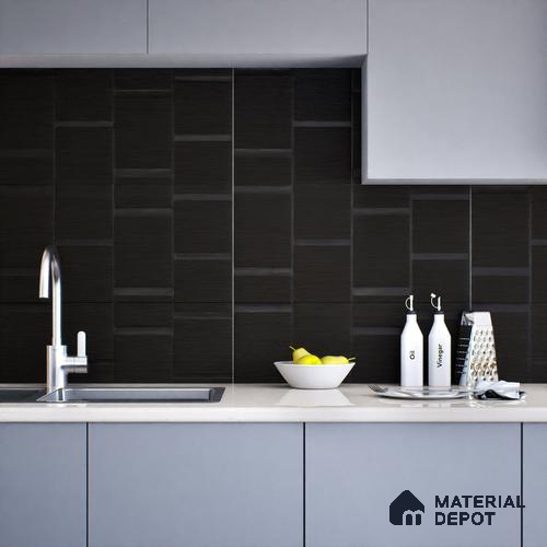 Subway Wall Tile TL 05849 F Tones Onyx Shadow 2 ft x 1 ft Ceramic Matte Finish - 9 mm | Suitable for Bathroom, Kitchen & Backsplashes | Please Expect a Slight Variation of Pattern