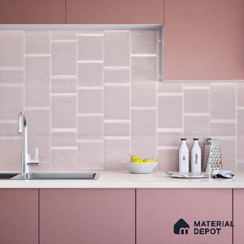 Subway Wall Tile TL 05849 Tones Stone Whisper 2 ft x 1 ft Ceramic Matte Finish - 9 mm | Suitable for Bathroom, Kitchen & Backsplashes | Please Expect a Slight Variation of Pattern