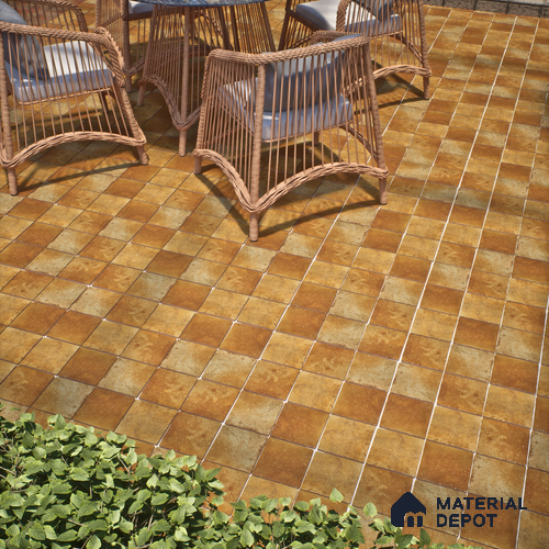Subway Wall & Floor Tile TL 05261 C Heritage Square Cotta Cinder 8 x 8 inch Vitrified Matte Finish - 11 mm | 30 Random Faces | Suitable for Accent / Feature Walls, Bathroom, Kitchen Wall & Backsplashes | Please Expect a Slight Variation of Pattern
