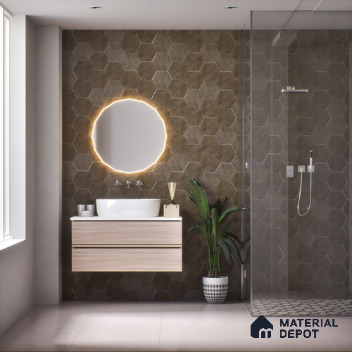 Subway Wall & Floor Tile TL 05277 B Hexalite Weaved Tepoch 10 x 9 inch (250x220 mm) Vitrified Matte Finish - 8 mm | Suitable for Accent / Feature Walls, Bathroom, Kitchen Wall & Backsplashes
