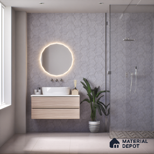 Subway Wall & Floor Tile TL 05277 C Hexalite Weaved Thunder 10 x 9 inch (250x220 mm) Vitrified Matte Finish - 8 mm | Suitable for Accent / Feature Walls, Bathroom, Kitchen Wall & Backsplashes
