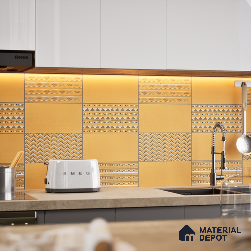 Subway Wall & Floor Tile TL 05235 B Lines & Layers Salmon Rust Decor 12 x 6 inch Vitrified Matte Finish - 8 mm | 8 Random Faces | Suitable for Accent / Feature Walls, Bathroom, Kitchen Wall & Backsplashes