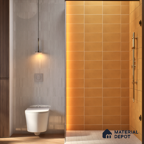 Subway Wall & Floor Tile TL 05235 Lines & Layers Salmon Rust Plain 12 x 6 inch Vitrified Matte Finish - 8 mm | 9 Random Faces | Suitable for Accent / Feature Walls, Bathroom, Kitchen Wall & Backsplashes
