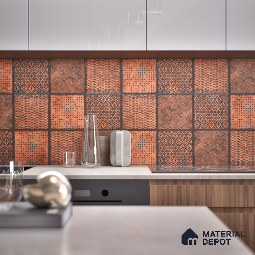 Subway Wall & Floor Tile TL 05252 B Marrueco Goldstone Decor 8 x 8 inch Vitrified Matte Finish - 8 mm | Random Design | Suitable for Accent / Feature Walls, Bathroom, Kitchen Wall & Backsplashes | Please Expect a Slight Variation of Pattern