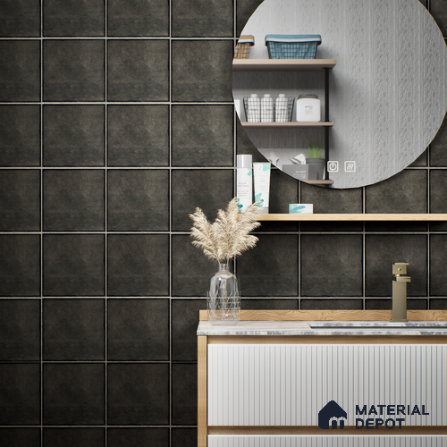 Subway Wall & Floor Tile TL 05252 C Marrueco Grizzle Grey Base 8 x 8 inch Vitrified Matte Finish - 8 mm | Suitable for Accent / Feature Walls, Bathroom, Kitchen Wall & Backsplashes | Please Expect a Slight Variation of Pattern