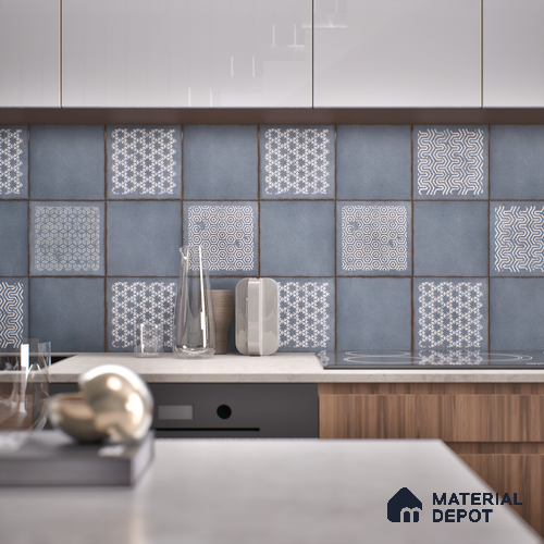 Subway Wall & Floor Tile TL 05269 C Mythos Slated Syncstone Plain 8 x 8 inch Vitrified Matte Finish - 8 mm | 12 Random Faces | Suitable for Accent / Feature Walls, Bathroom, Kitchen Wall & Backsplashes | Please Expect a Slight Variation of Pattern