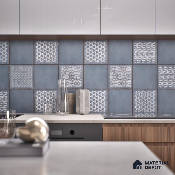 Subway Moroccan Wall & Floor Tile TL 05269 D Mythos Slated Syncstone Decor 8 x 8 inch Vitrified Matte Finish - 8 mm | 12 Random Faces | Suitable for Accent / Feature Walls, Bathroom, Kitchen Wall & Backsplashes | Please Expect a Slight Variation of Pattern