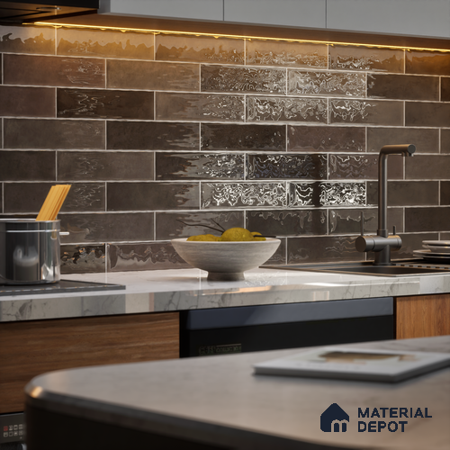 Subway Wall Tile TL 06161 E Eclat Blanc Gleam Touch 12 x 3 inch Ceramic Glossy Finish - 10 mm | 48 Random Design | Suitable for Accent / Feature Walls, Bathroom, Kitchen Wall & Backsplashes