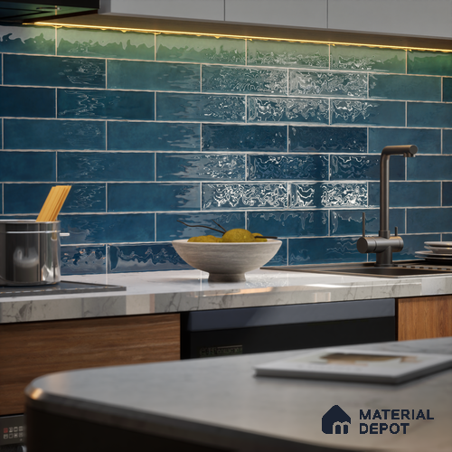 Subway Wall Tile TL 06161 F Eclat Blanc Gloss Pearl 12 x 3 inch Ceramic Glossy Finish - 10 mm | 48 Random Design | Suitable for Accent / Feature Walls, Bathroom, Kitchen Wall & Backsplashes
